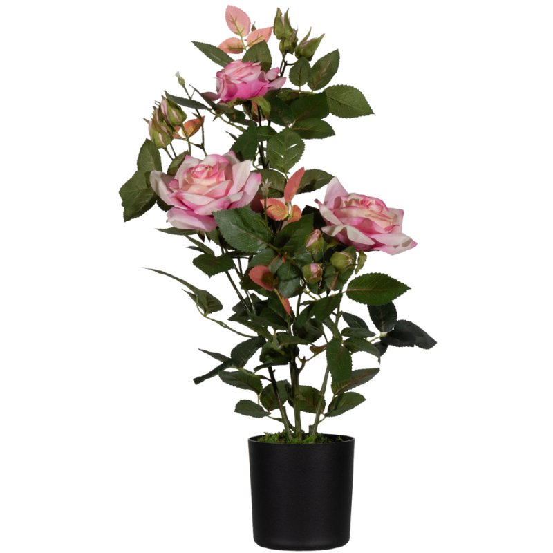 PAPERFLOW buisson de roses artificielles, rouge, 54 cm, polyester